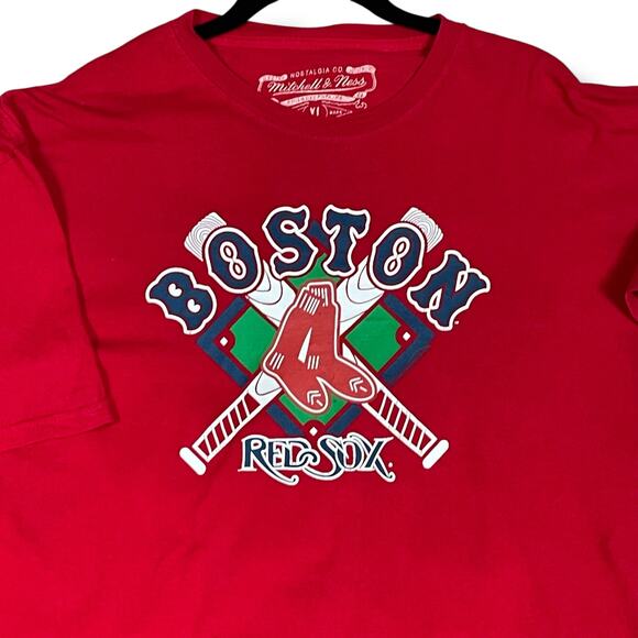 Mitchell & Ness Boston Red Sox Mens XL T-Shirt Cooperstown MLB Genuine Baseball - Picture 9 of 12